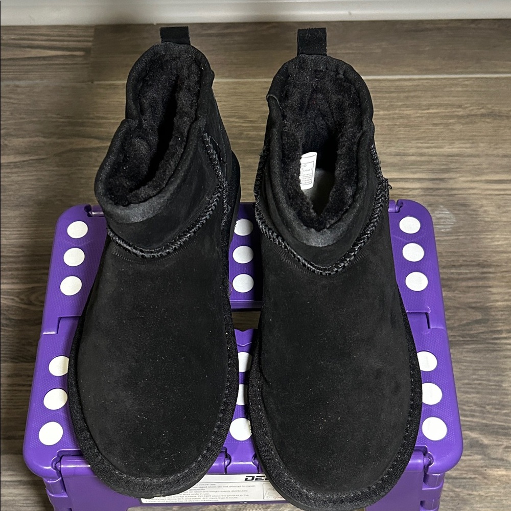 Chic Black Suede Ankle Boots